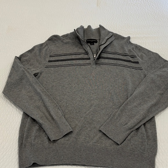 Banana Republic Other - Banana Republic Gray Zip-Up Sweater with Black Accents men’s size medium